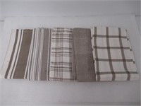 Home Kitchen Towels, Set of 5, Pewter & White,
