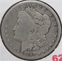 1890-CC Morgan Silver Dollar.