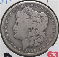 1890-O Morgan Silver Dollar.