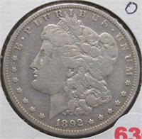 1892-O Morgan Silver Dollar.