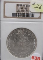 1899-O Morgan Silver Dollar. NGC MS 63.