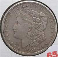 1921-S Morgan Silver Dollar.