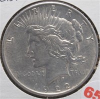 1922 Peace Silver Dollar.