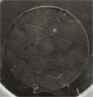1858 Three Cent Silver piece.