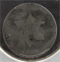 Unknown date Silver Three Cent piece.