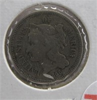 1866 Three Cent Nickel.
