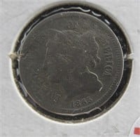 1865 Three Cent Nickel.