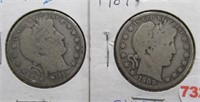 (2) Barber Silver Half Dollars. Dates: 1909 and