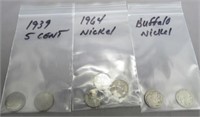 (7) Jefferson and Buffalo Nickels from unknown to