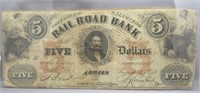 The Erie and Kalamazoo railroad bank $5 - state