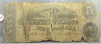 1864 Richmond confederate states of America $5