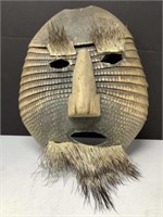 Vtg Armadillo shell folk art mask