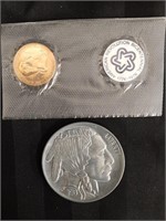 1976 American Revolution Coin & Indian Head Coin