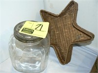 GALLON CANISTER JAR, STAR BASKET