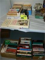 LARGE GROUP OF BOOKS (ON TOP OF AND UNDER THE