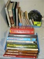 GROUP OF BOOKS--WELDING, GUNS ETC., BIKE HELMET