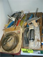3 FLATS OF HAND TOOLS AND MISC. HARDWARE