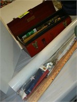 METAL TOOL BOX AND CONTENTS, LAMINATED LARGE US