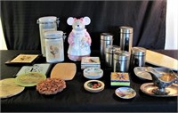 Canisters, Cookie Jar, Trivets, Cheese Plate & Mor