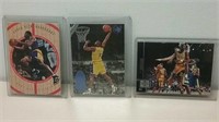 Three Kobe Bryant Basketball Cards