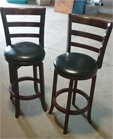 Two Highback Swivel Bar Stools