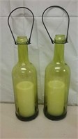 Two Hanging Wine Bottles With LED Lights- 1