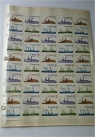 Sheet Of 50 1976 Ten Cent Nautical Theme Stamps