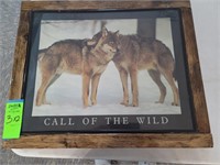 Wolf 2 pictures in wood frame made by Mr Tanner