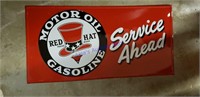 Red hat service metal sign