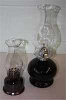 2 Oil Lamps 9.5 & 15H