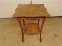 Antique Oak Wooden Table - 24 x 24 x 30