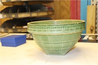 McCoy Green Glaze Mixing Bowl Marked with a 9 in
