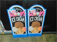 2 Scoops Ice Cream Plastic Advertising Signs