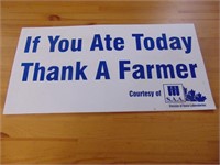 Thank A Farmer Plastic Sign - 24 x 17