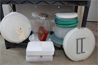 Large plasticware lot, cake carriers, storage&more