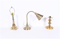 Brass Lamps and Candle Holder