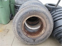 10.00-20 TIES ON TRUCK RIMS (X 4)