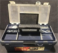 BLUE PLASTIC TOOL CHEST WITH CONTENTS