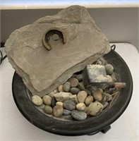 14” Water fountain with River rock stones