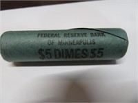 1964 BU Authentic Bank Rolled Roosevelt Dimes
