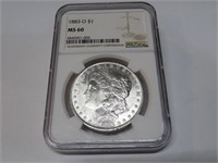 1883 O MS 60 NGC Morgan Silver Dollar