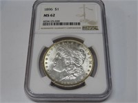 1896 MS 62 NGC Morgan Silver Dollar