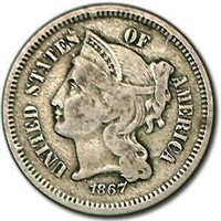 1867 III Cent Nickel Composition Coin