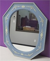 Vintage Blue Jasperware Wedgwood Style Wall Mirror