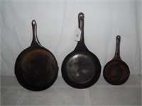 Antique Primitive Steel frying pan skillets