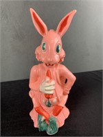 Vintage Pink Rabbit Candy Container by Reliable