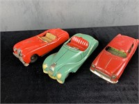 1950's Pressed Tin Toy Cars - 3 Total