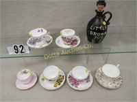 (6) BONE CHINA CUPS & SAUCERS,