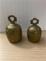 Lot of 2 Brass Bells Decorative