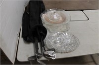 MISC GLASSWARE AND GOLF IRONS